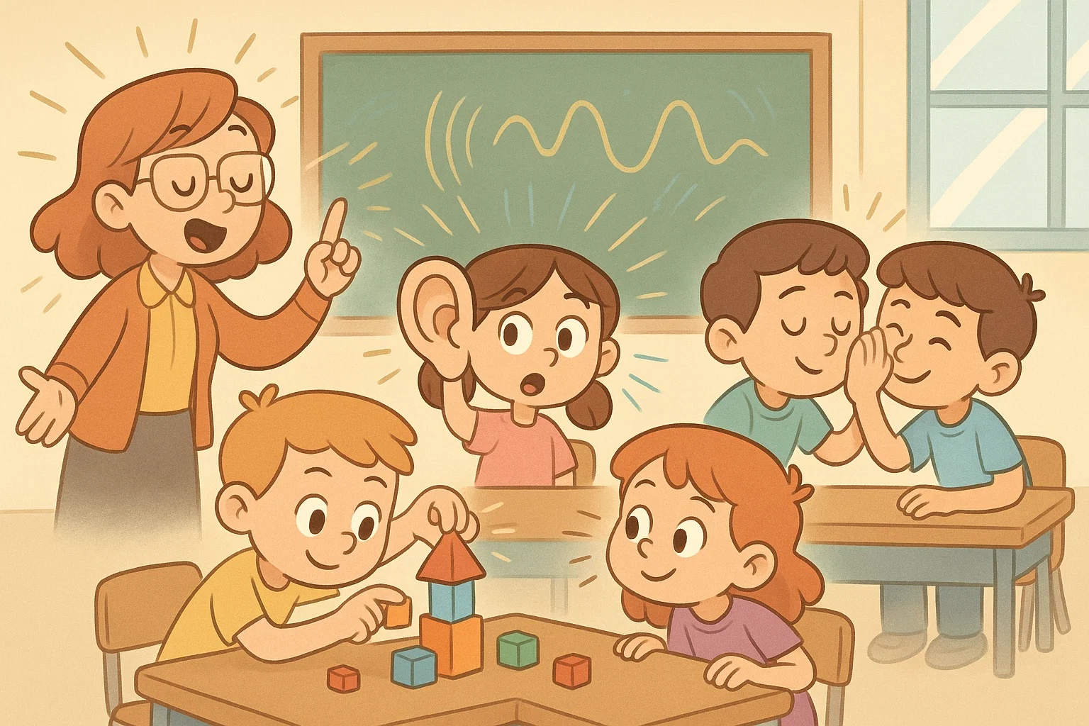 Offline activities that strengthen listening and attention through verbal tasks and teamwork.

