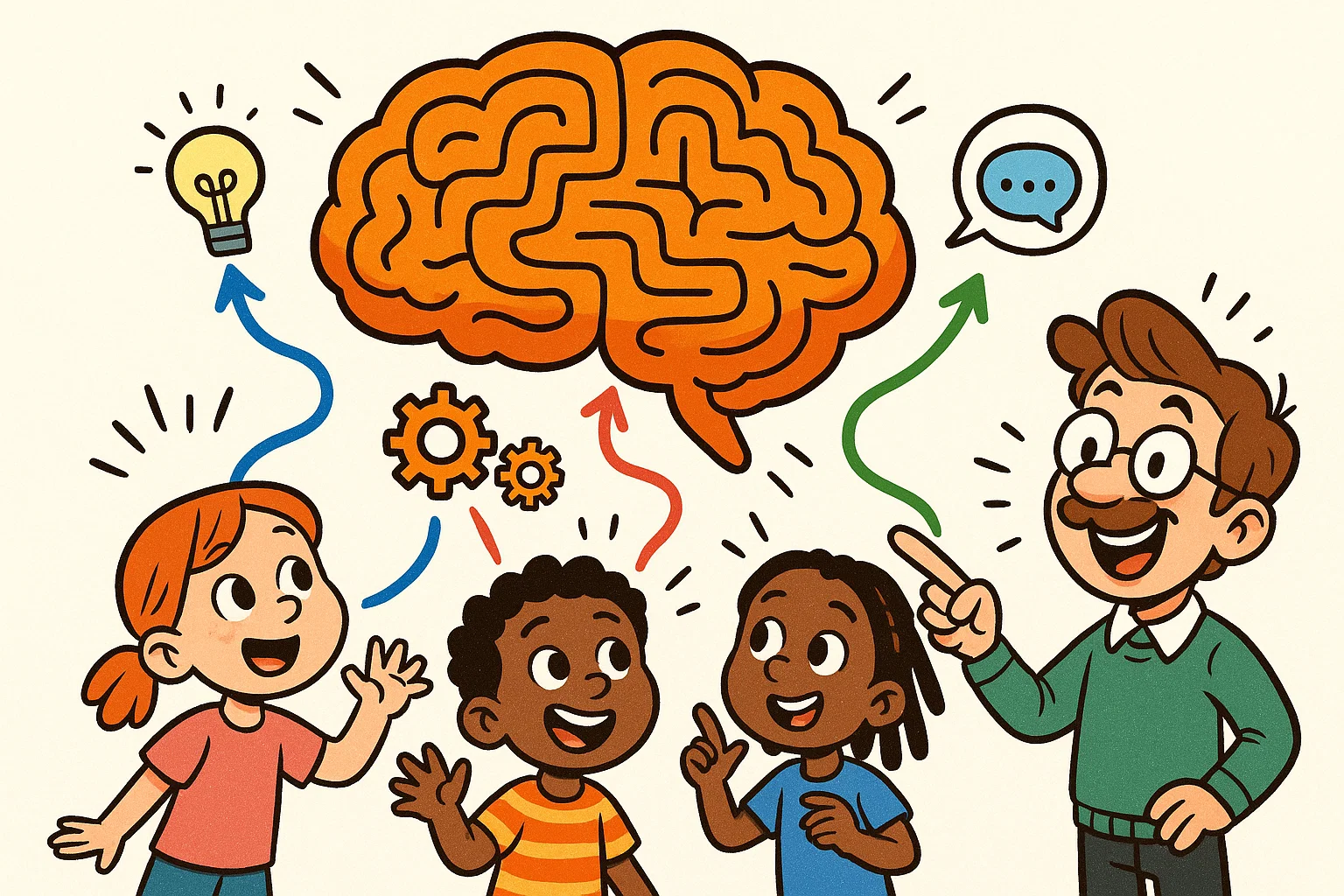 Children exploring a problem solving skill brain maze that highlights learning benefits.