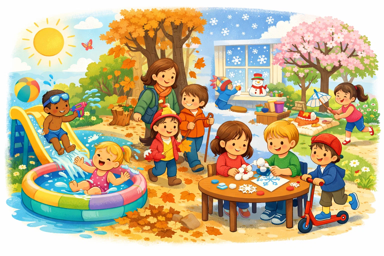 Seasonal context based ADHD activities for kids indoors and outdoors.
