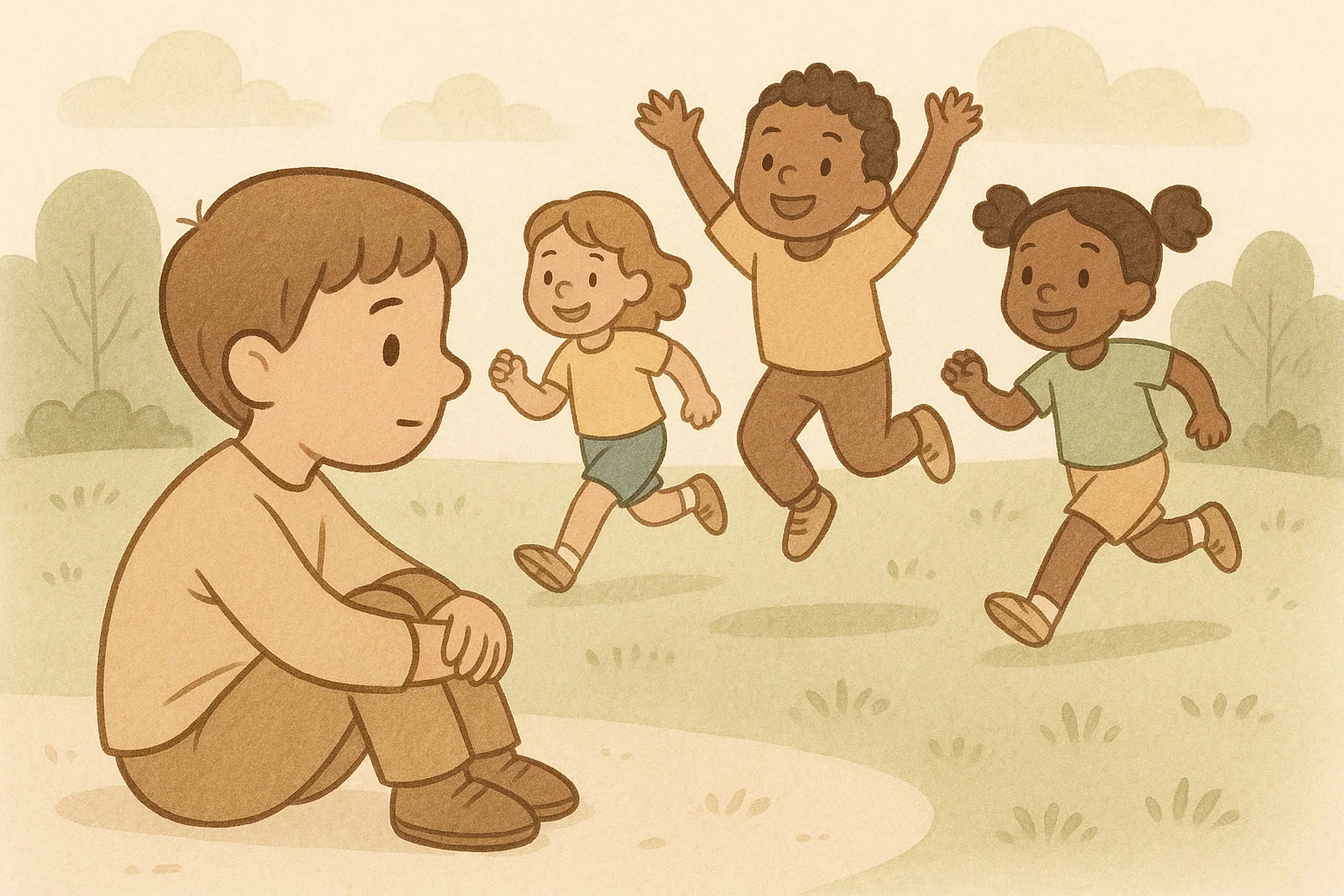 Signs of delayed gross motor skills shown by limited movement during play.
