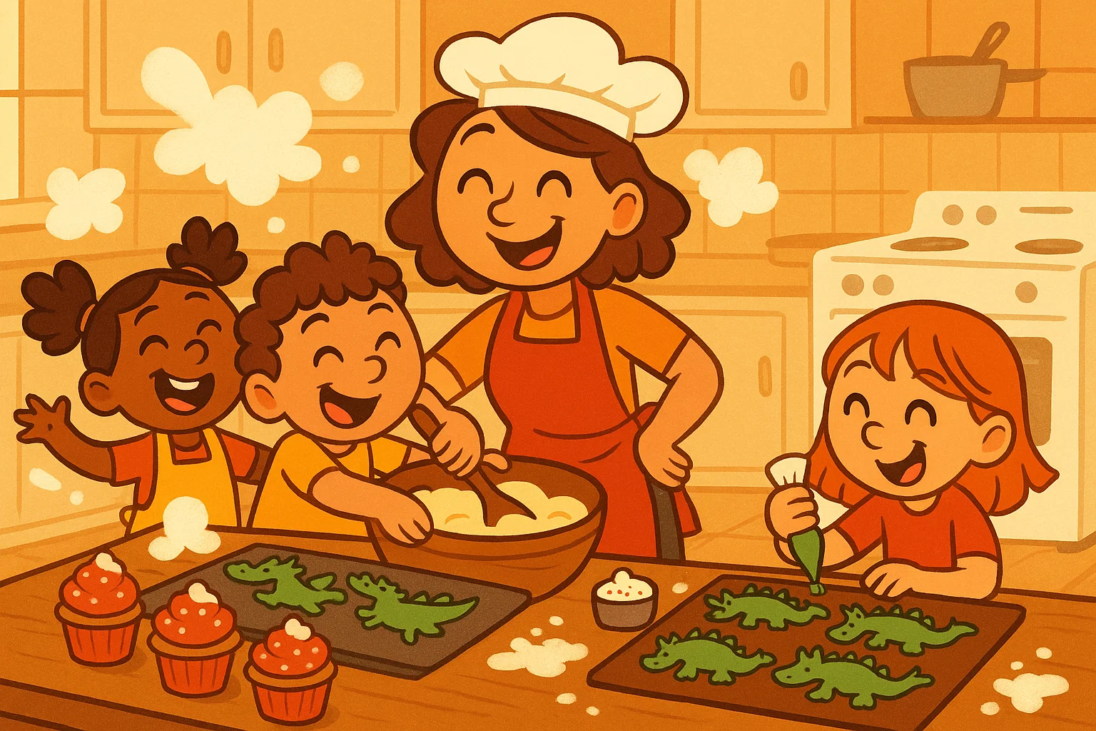 St Georges Day baking activities for kids making themed treats.
