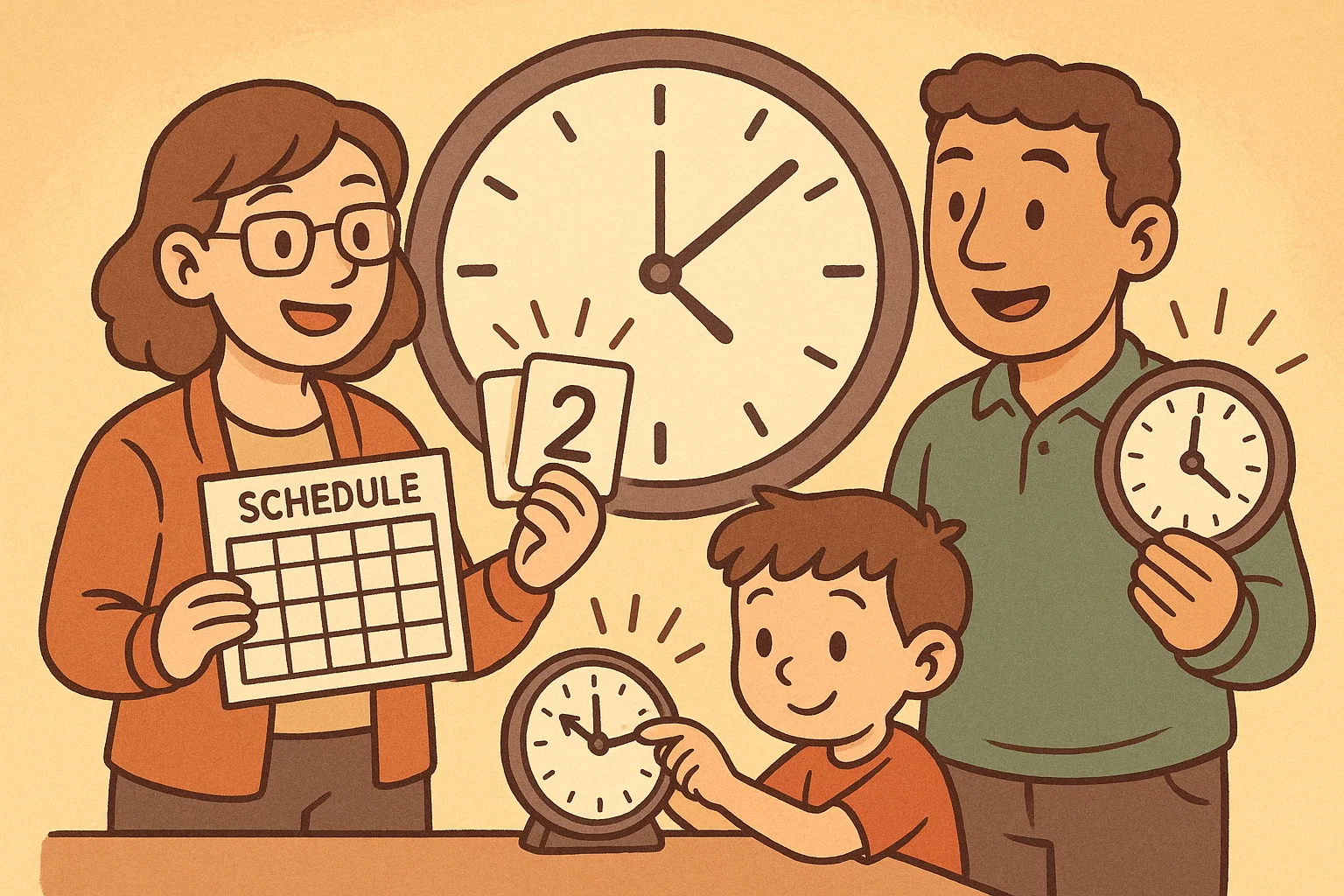 Tips for parents and educators time activities with teaching tools and supportive guidance.