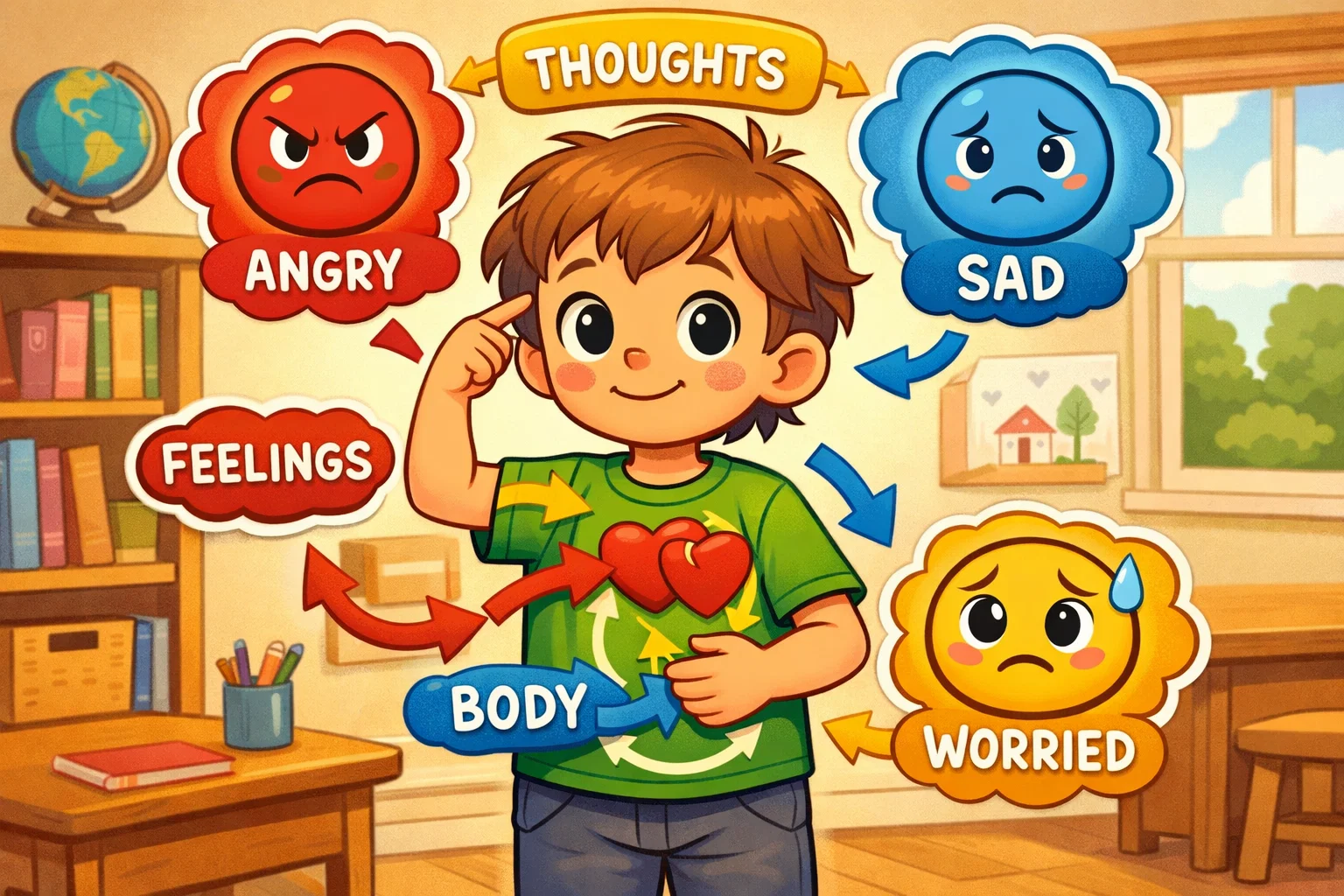 Anger management basics kids learn by recognizing emotions and body signals.
