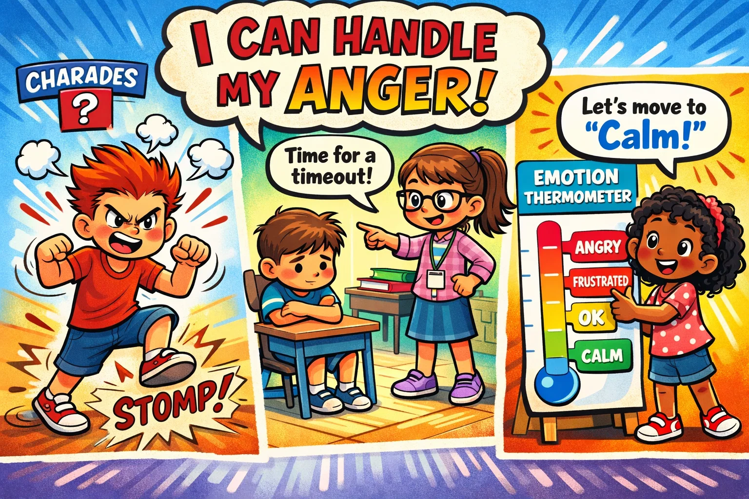Anger management games kids use to practice emotional control through play.