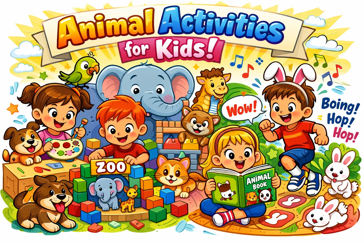 Animal activities for kids guide with games crafts and learning activities for children.