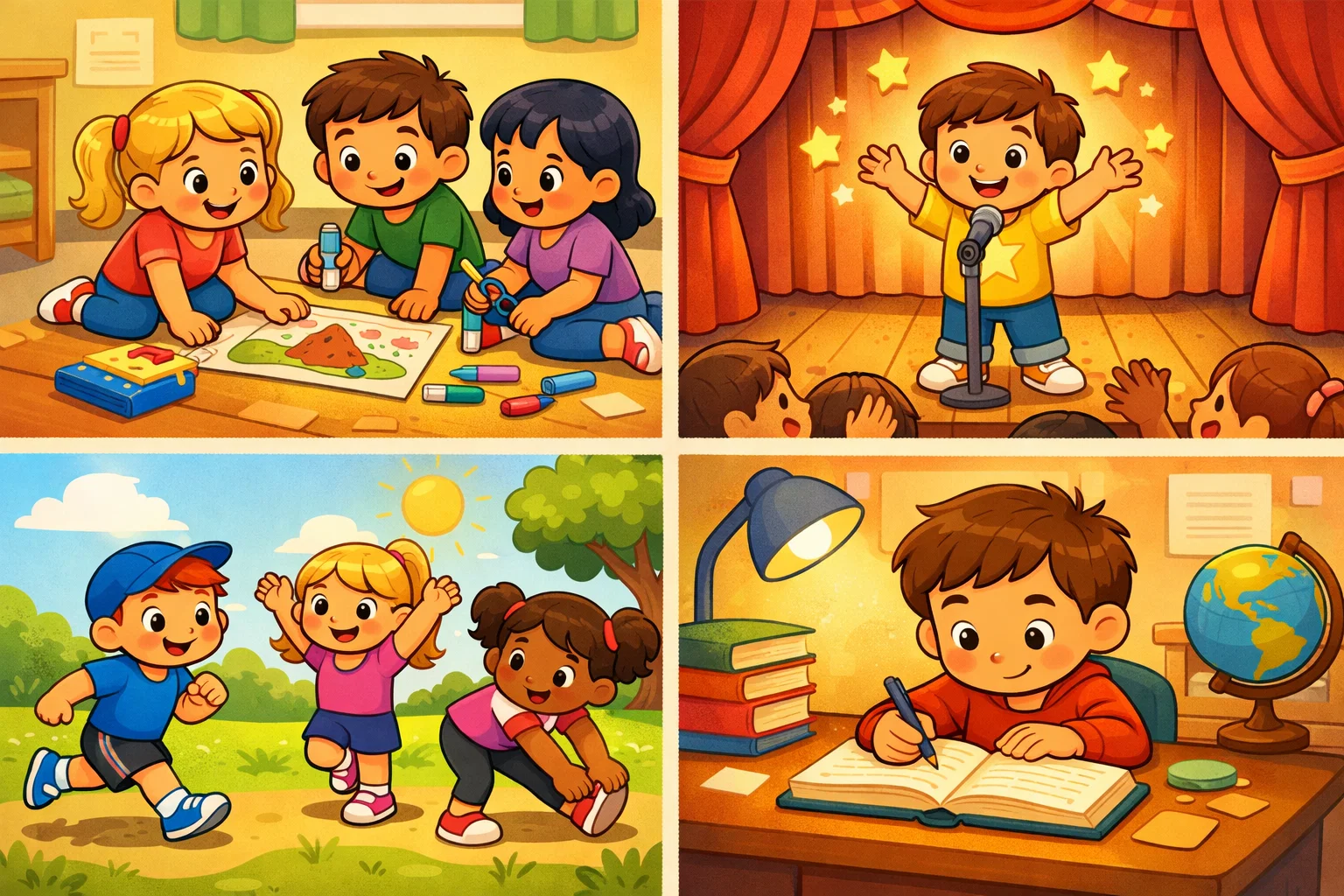 Benefits of extracurricular activities for kids including confidence, teamwork, and learning.