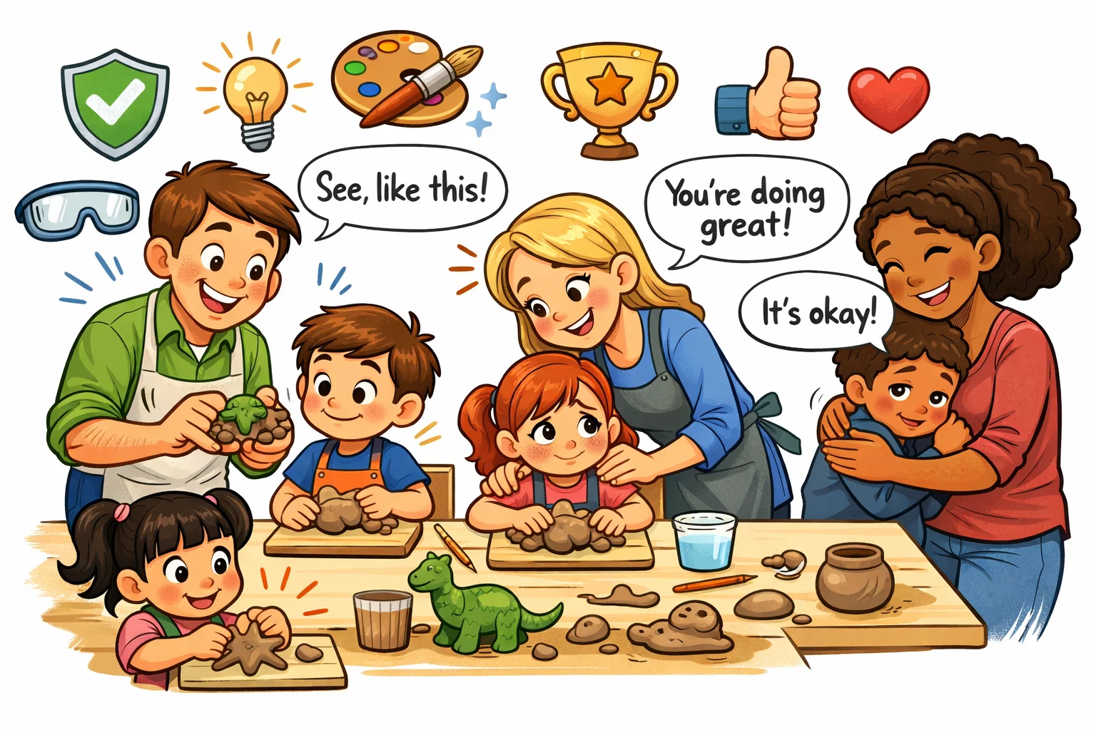 Clay activities tips for parents teachers guiding kids during creative clay play.