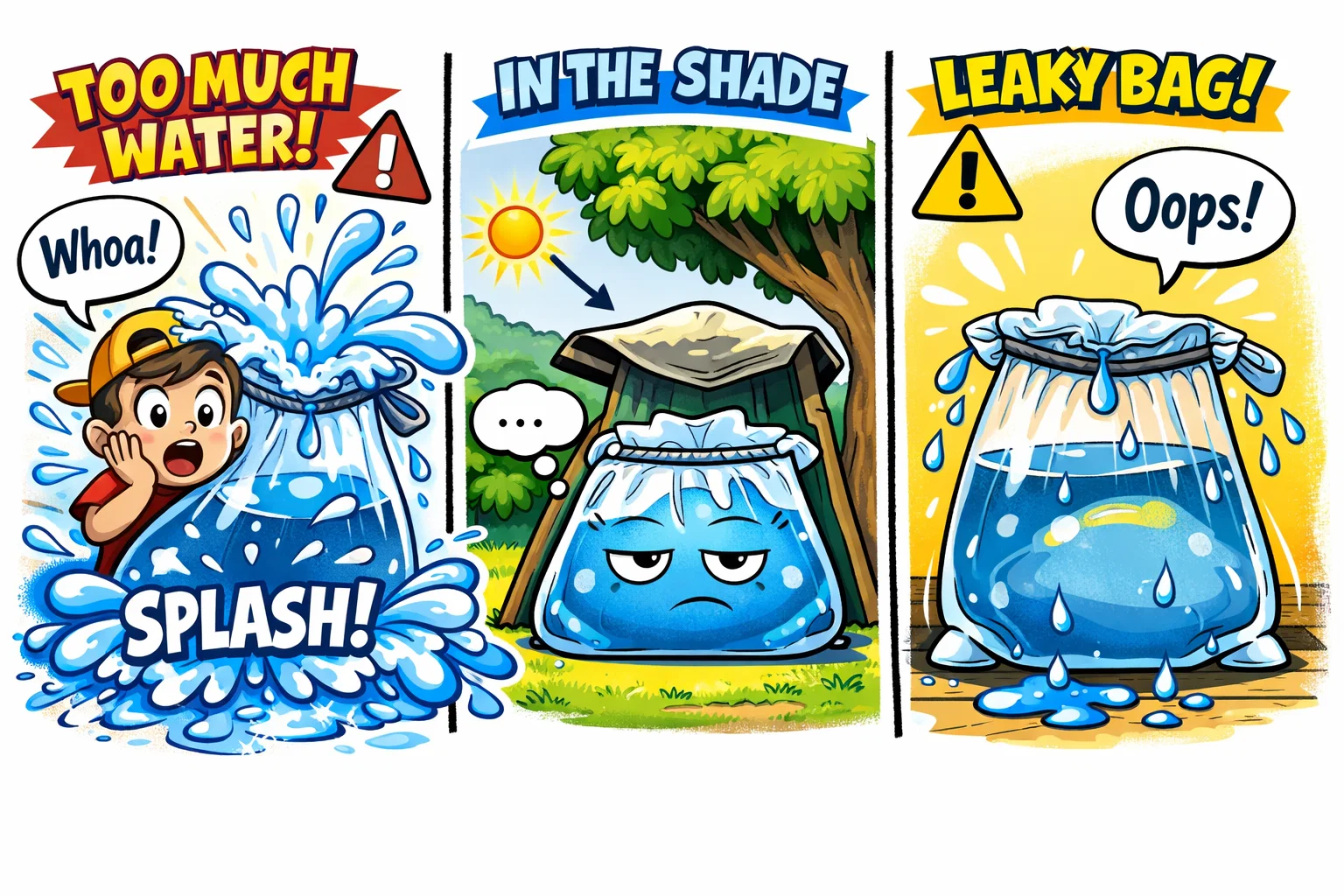 Common mistakes water cycle bag experiment like no sun or leaking bag.