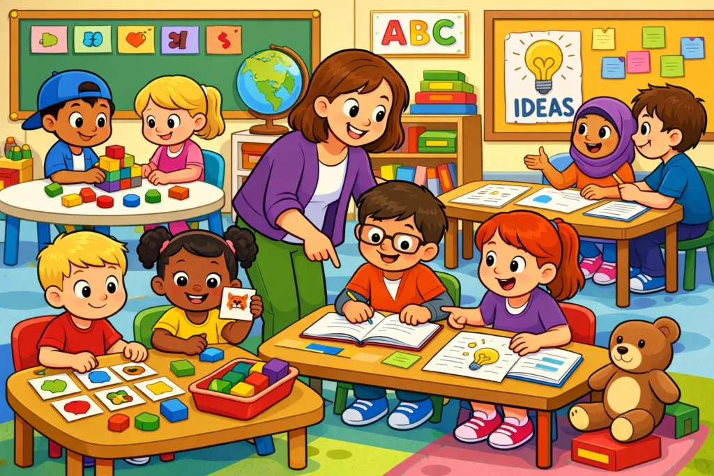 Differentiation skill levels in observation vs inference kids science activities.