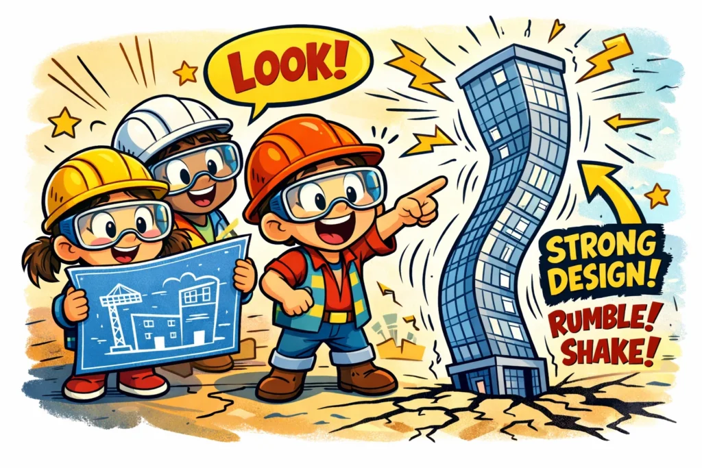 Engineering resilient structures activity for kids during earthquake building challenge.
