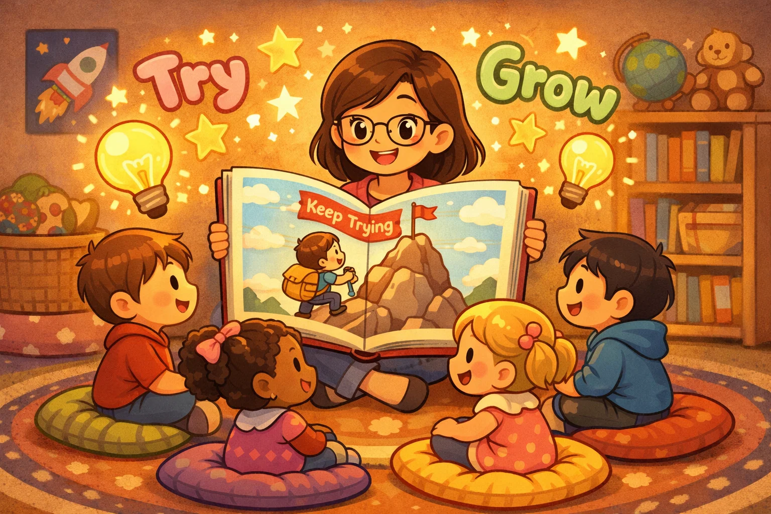 Growth mindset books and read alouds for kids learning through stories.