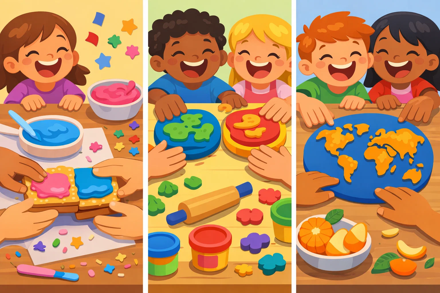 Hands-on tectonic plates model activities using food and craft materials.