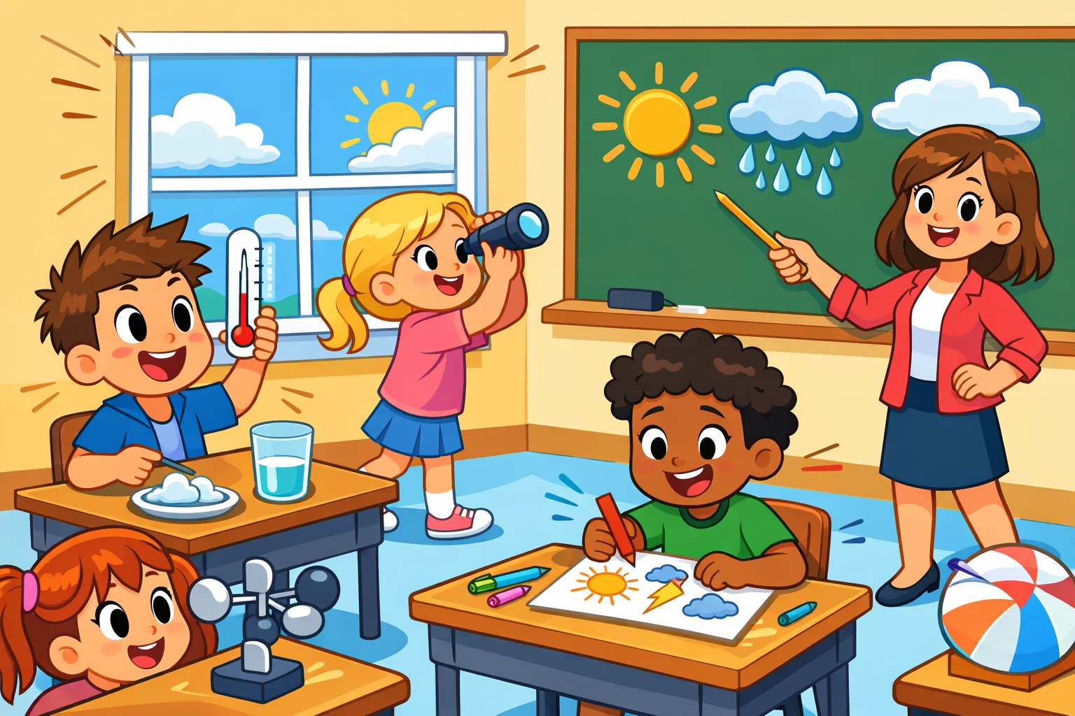 Hands on weather science experiments for kids using simple classroom activities.