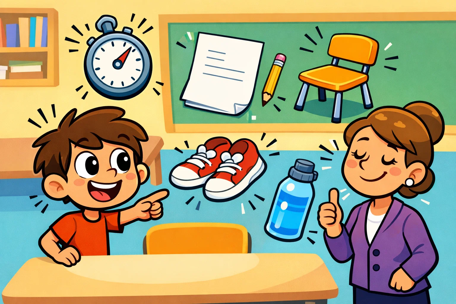 Heart rate experiment supplies and equipment prepared for kids science activity.