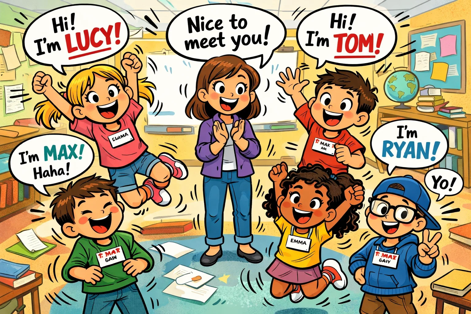 Icebreaker group activities for kids encouraging communication and social connection.