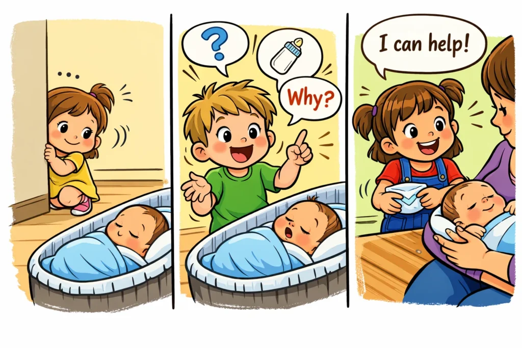 Introducing newborn based on toddler age and emotional readiness.