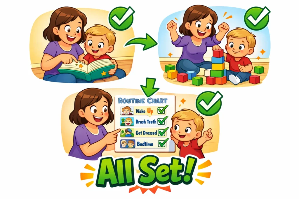 Managing clingy toddler at home with calm routines and supportive parenting.