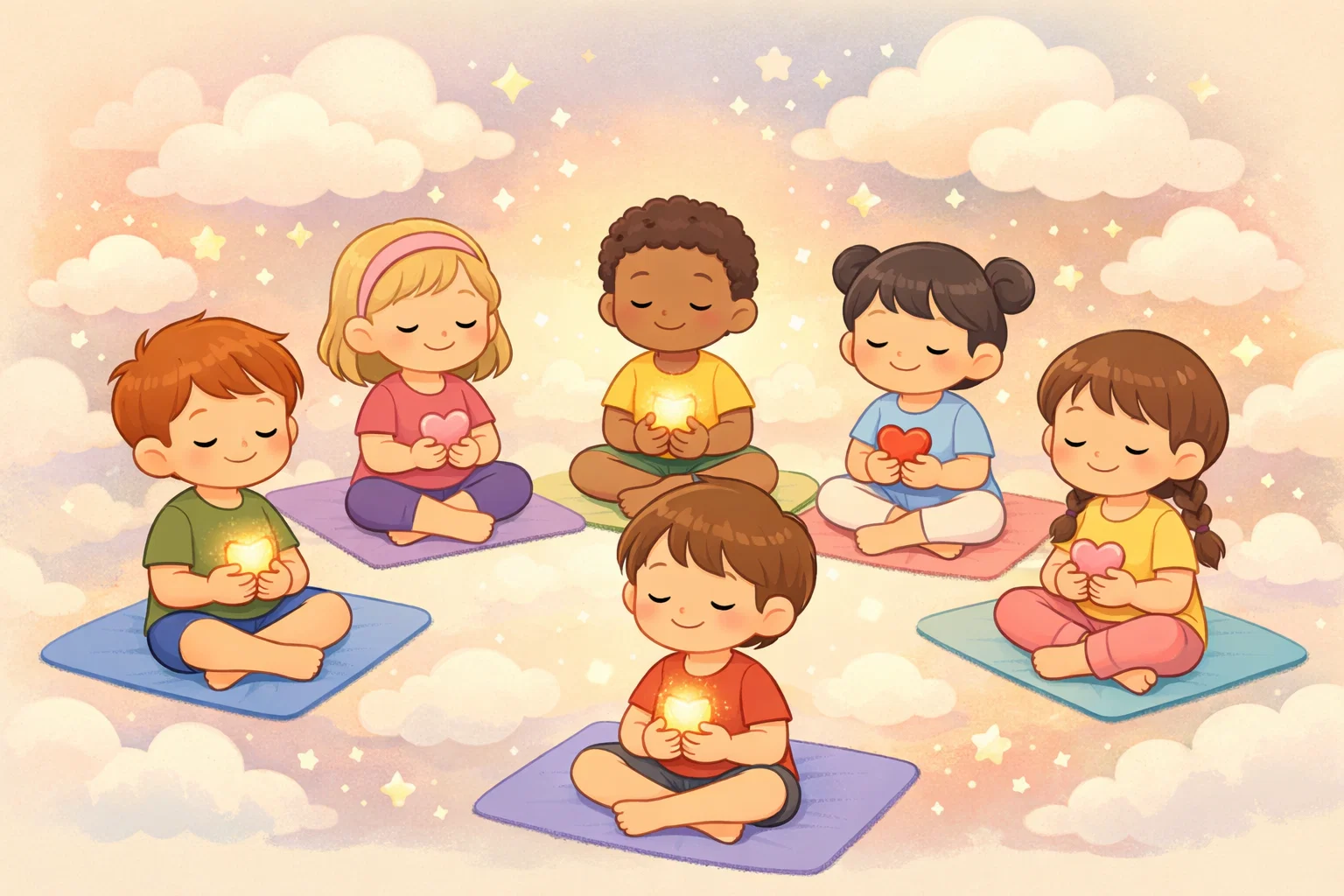 Mindfulness and positive reflection for kids through calm gratitude and relaxation activities.
