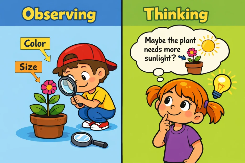Observation vs inference basics explained with kid-friendly science examples.