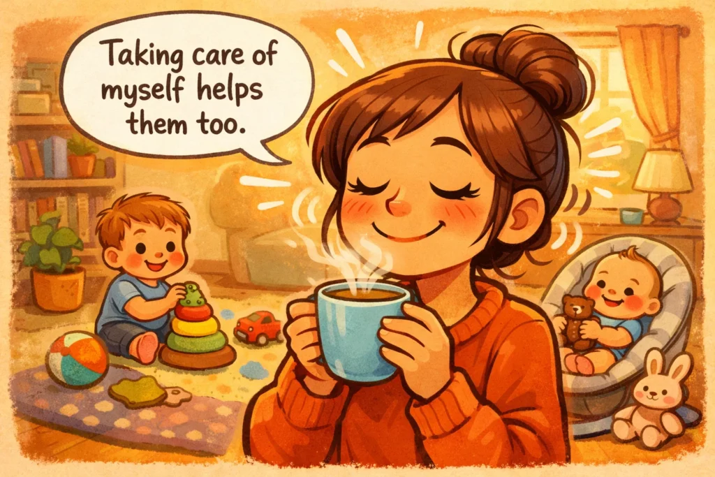 Parent self care during toddler adjustment phase after new baby arrival.