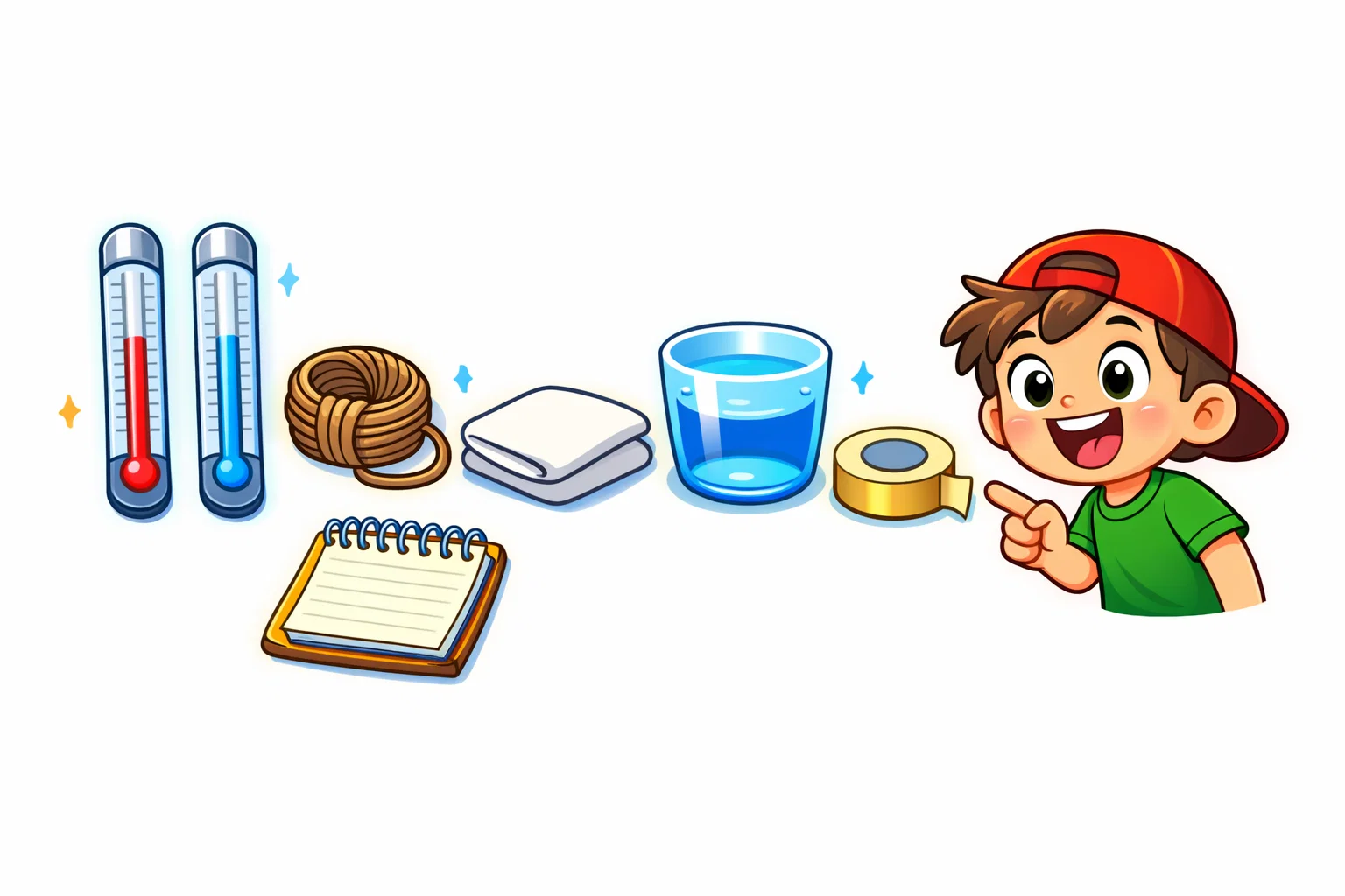 Psychrometer materials list for humidity experiment with basic classroom supplies. Psychrometer materials list for humidity experiment with basic classroom supplies.