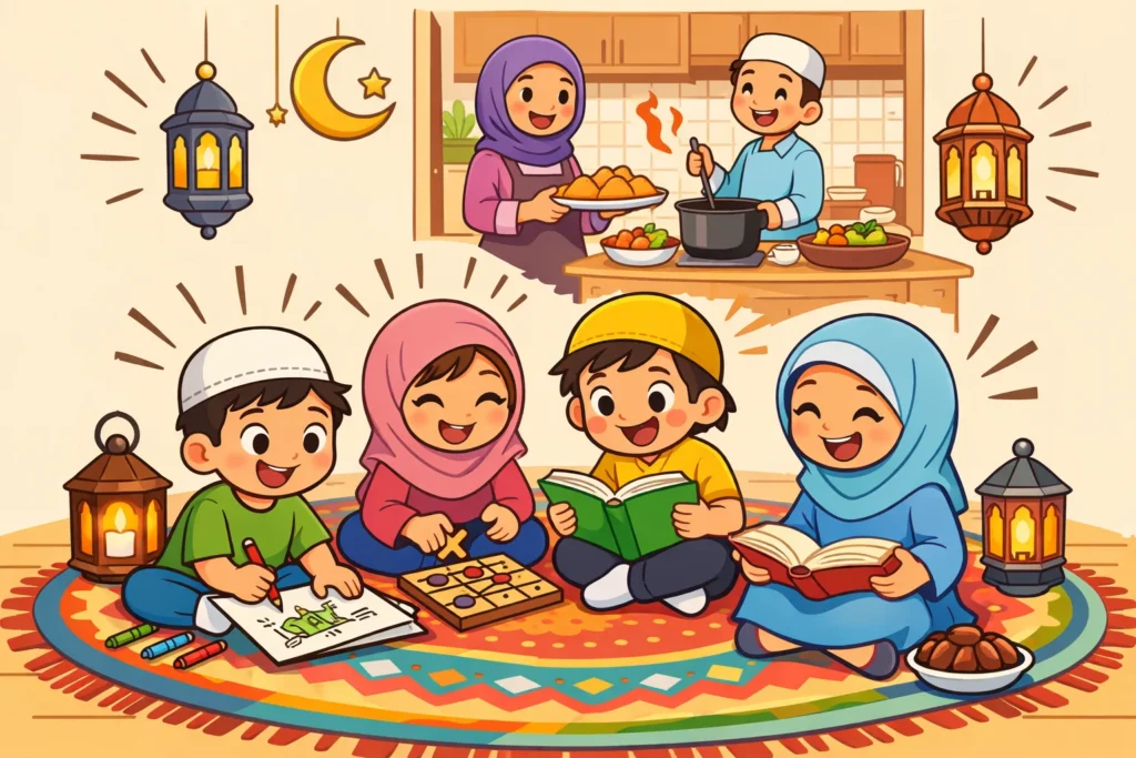 Ramadan activities for kids with crafts games and family fun.