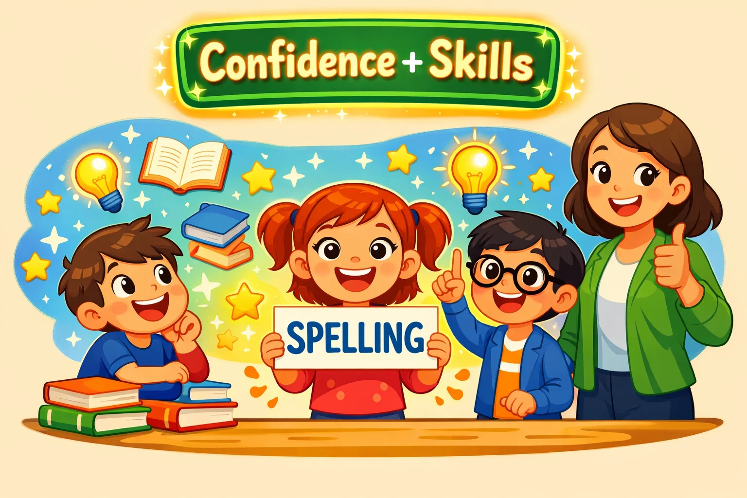 Spelling benefits for kids such as confidence memory and literacy growth.