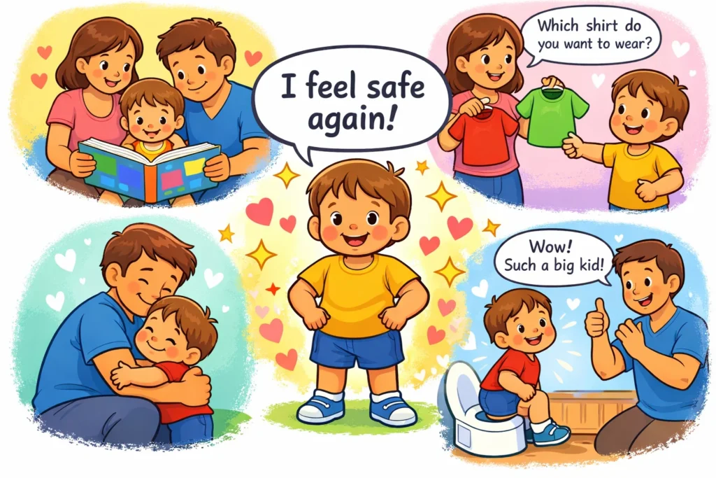 Support strategies for toddler regression helping children feel secure again.
