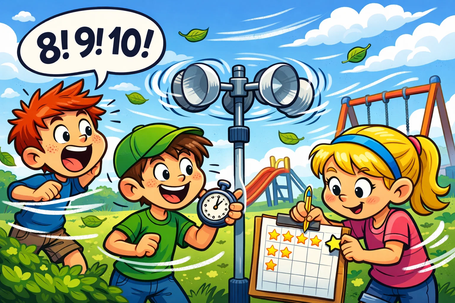 Wind speed measurement activity using anemometer for kids.