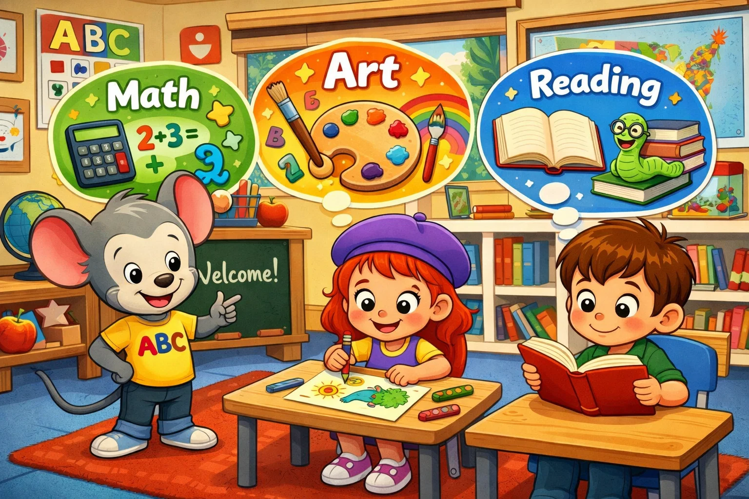 One of the reasons parents love ABCmouse is the breadth of its curriculum. It isn’t just a "reading app"; it’s a full-school simulation.
Math and Science Curriculum
The math section is robust, moving from simple counting to 2nd grade concepts. In science, children explore the "World Around Us," which includes:
Life Science: Plant cycles, animals, and the human body.
Physical Science: Weather, seasons, and simple machines.
Social Studies: Regions of the United States, maps, and community helpers.
Arts and Social Studies
ABCmouse doesn’t overlook the creative side. The art activities allow kids to explore colors and shades through digital painting and "paint-by-number" games. The music section includes original songs that help reinforce the lessons, making the learning academy experience multi-sensory.
Language Arts and Reading
The phonics program is perhaps the platform's strongest pillar. It helps kids learn to read by breaking down sounds, blending, and moving into full-length digital books. With thousands of activities and books, a child can progress from recognizing the letter "A" to reading short stories independently.
Is ABCmouse Good and Safe for Kids?
Safety is a top priority for parents, and ABCmouse offers peace of mind by providing a "walled garden" environment.
Child Safety Features
The platform is 100% ad-free and COPPA-compliant. There are no external links or chat features that would allow a child to interact with strangers. Everything within abcmouse is curated and moderated by the Age of Learning team.
Educational Value and Effectiveness
Children who use ABCmouse regularly tend to improve in literacy and math skills over time. Younger children who use the app for at least 60 minutes a week often show noticeable improvements in reading skills compared to those who use it less frequently.
Age Appropriateness
The app is designed for kids ages 2 through 8. However, developmental needs change rapidly in this window.
Age Group
Focus Area
Key Activities
Ages 2-3
Sensory & Basics
Puzzle, songs, colors
Ages 4-5
Kindergarten Prep
Phonics, counting, social skills
Ages 6-8
First Grade & 2nd Grade
Subtraction, reading fluency, science

Do Kids Enjoy Using ABCmouse?
