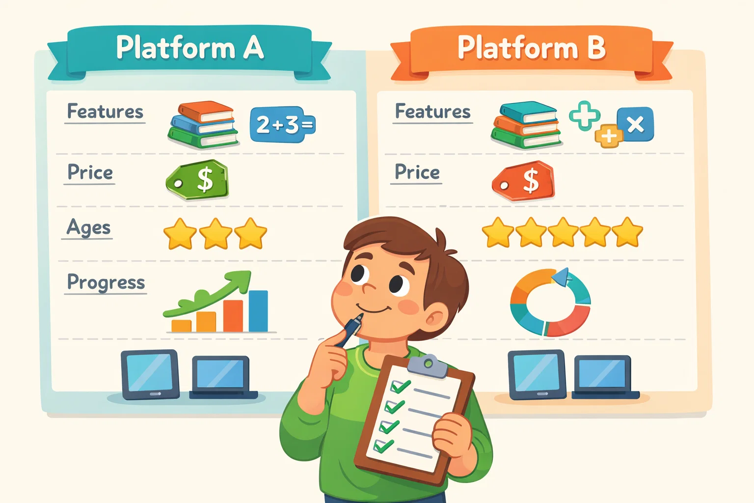  ABCmouse vs Khan Academy quick comparison of features and learning approach.

