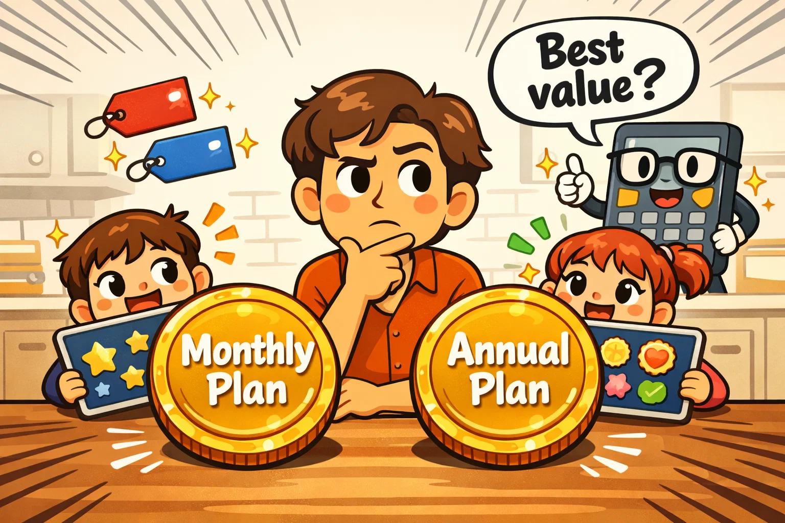 ABCmouse vs Lingokids pricing comparison showing subscription value for families.
