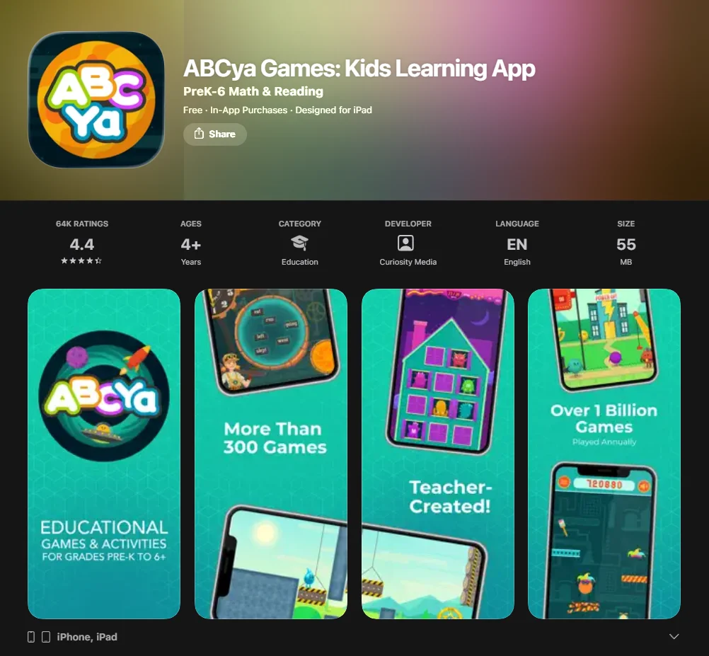  ABCya App Screenhot.
