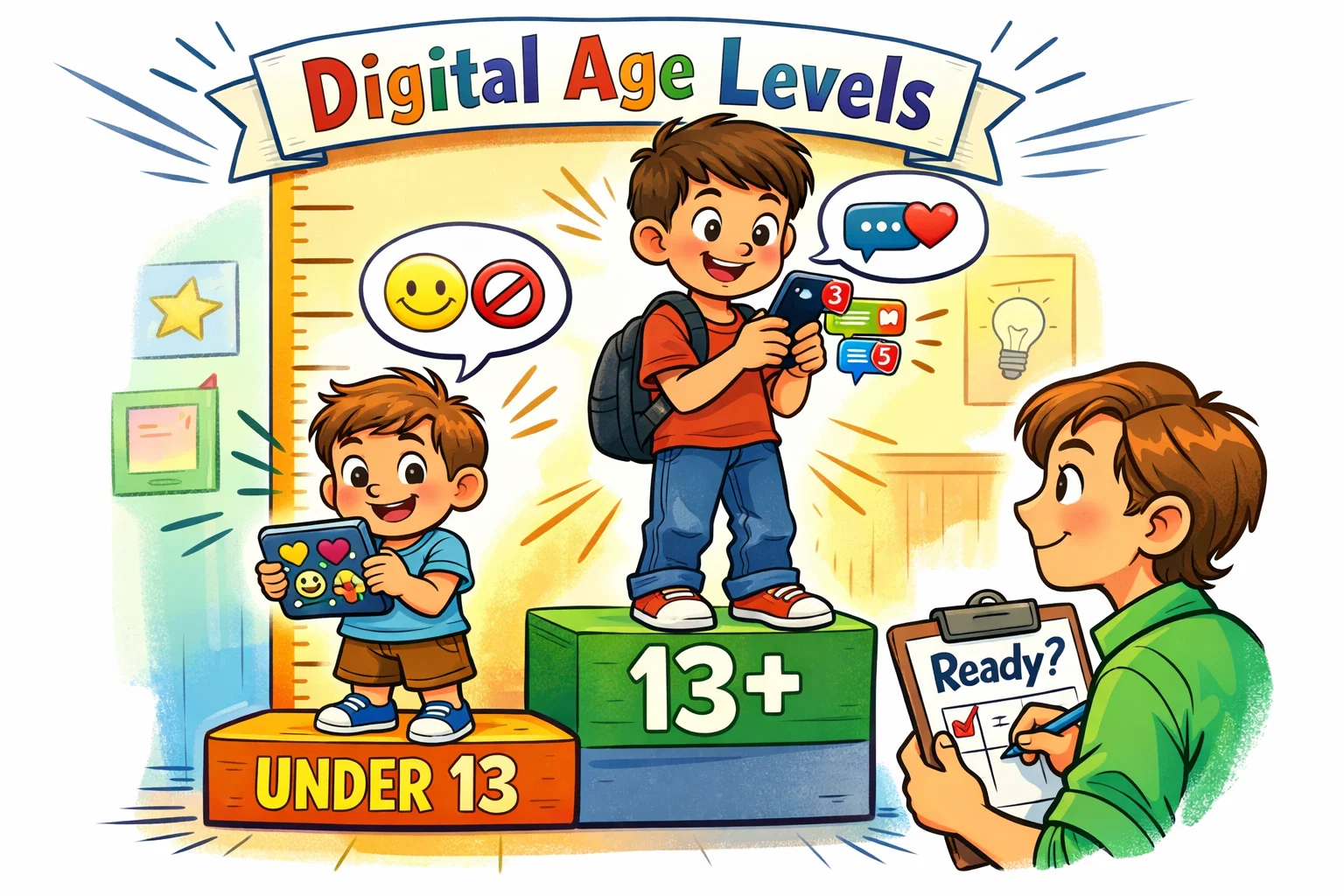 Age suitability comparison for kids under 13 and teens.
