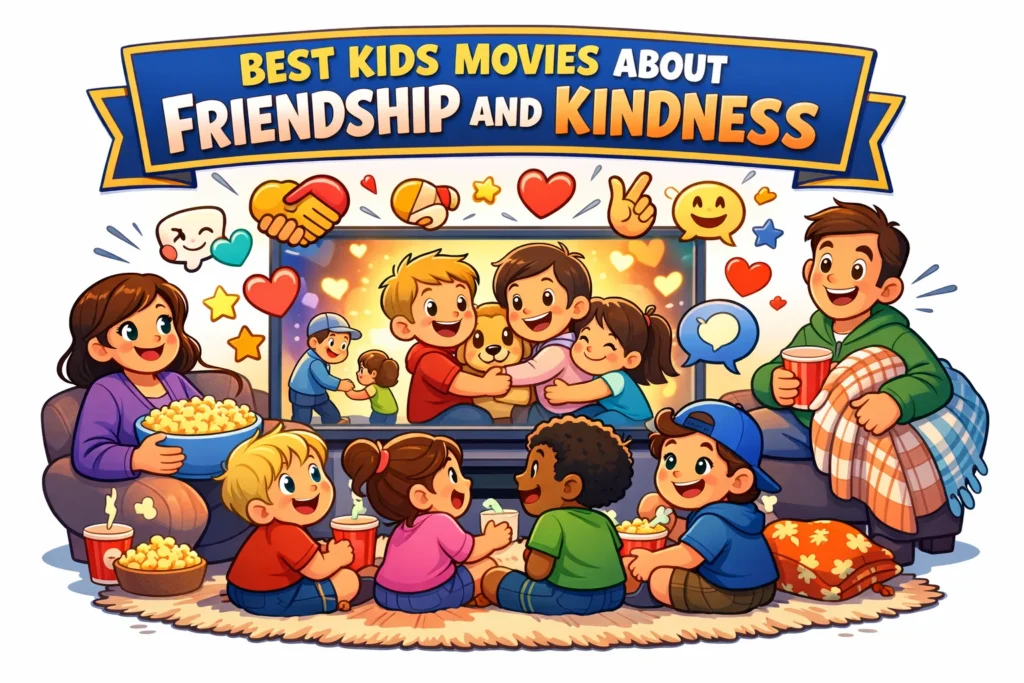 Best kids movies about friendship and kindness during family movie night at home.