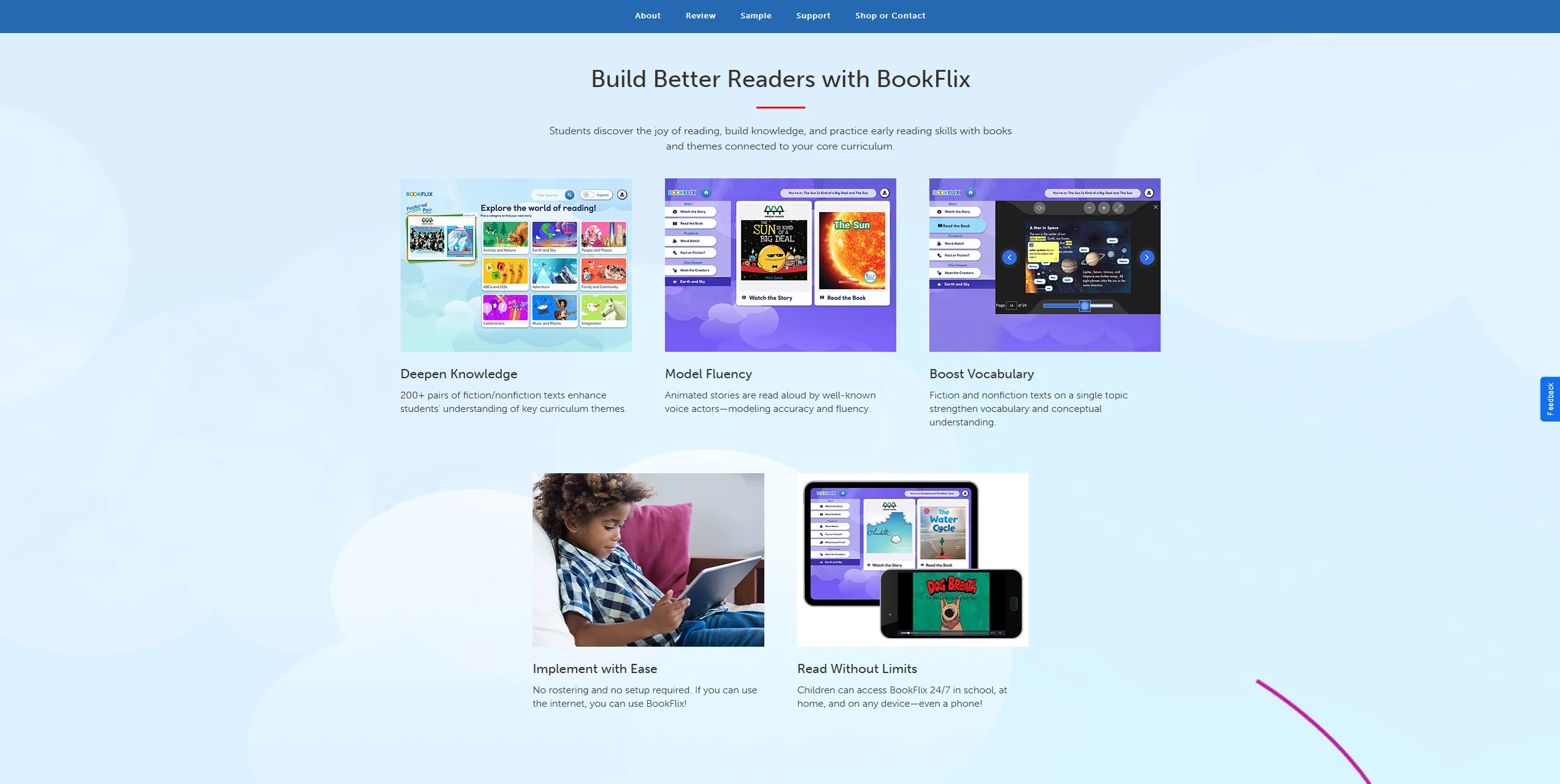 Screenshot of Bookflix pros.