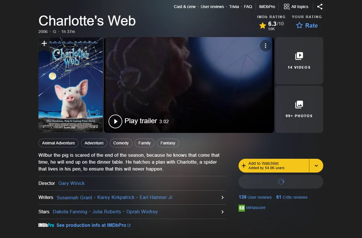 Charlotte’s Web Screenshot
