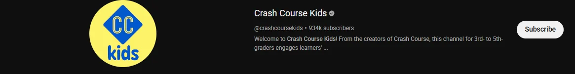 Screenshot of Crash Course Kids

