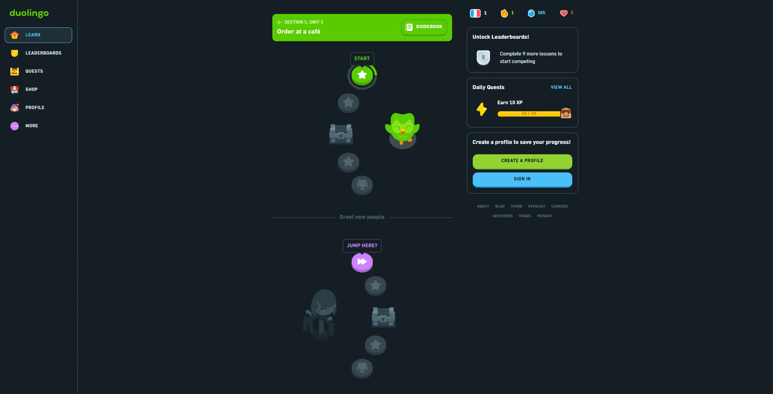  Screenshot of Duolingo Web
