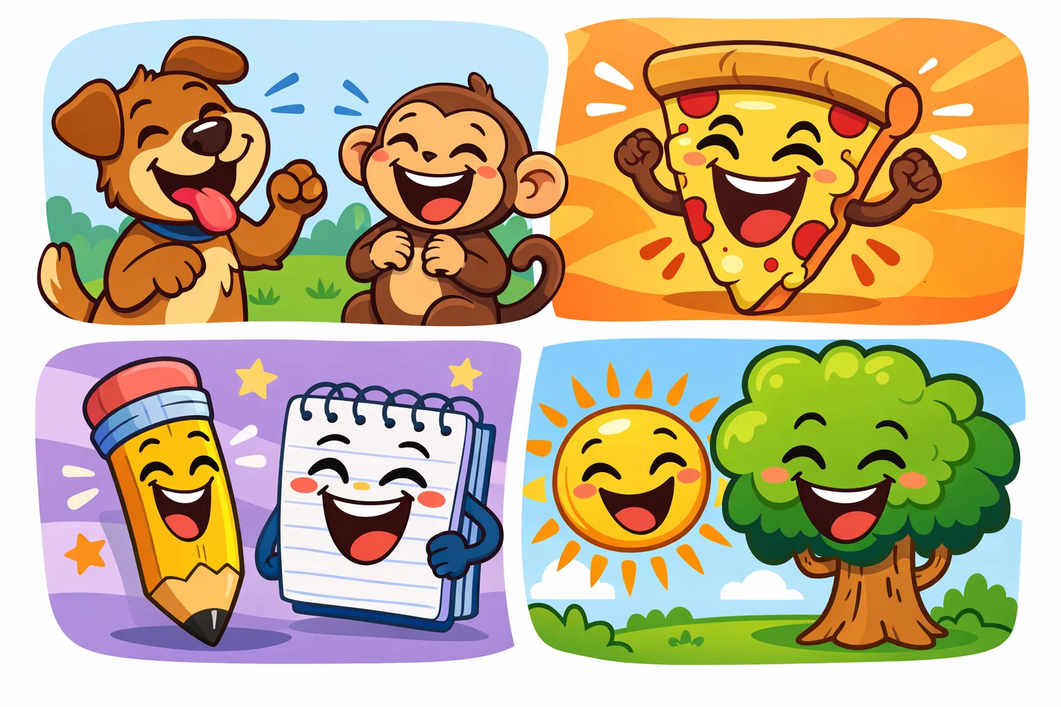 Funny child friendly jokes categories with animals food and school themes.
