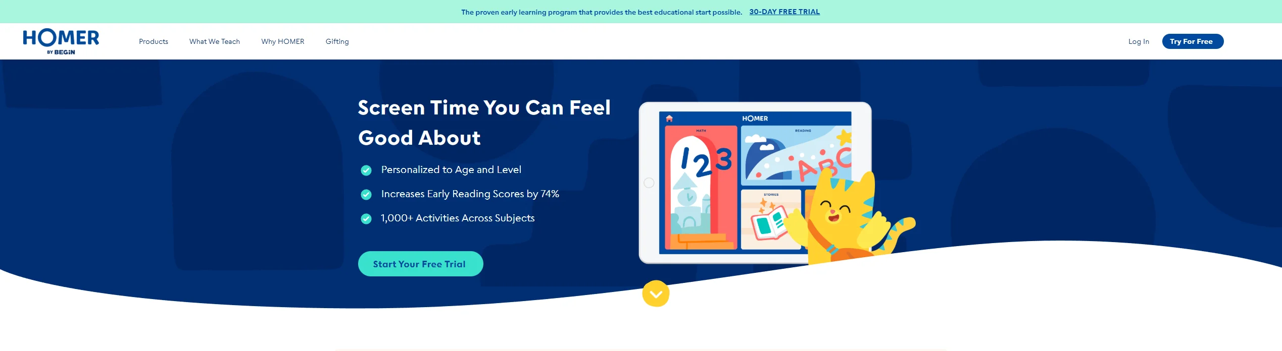 Homer App For Kids Screenhot. 
