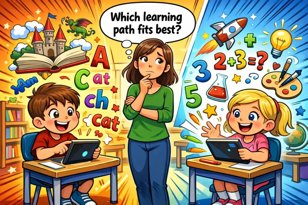 Homer learning app vs ABCmouse early learning comparison for young children.