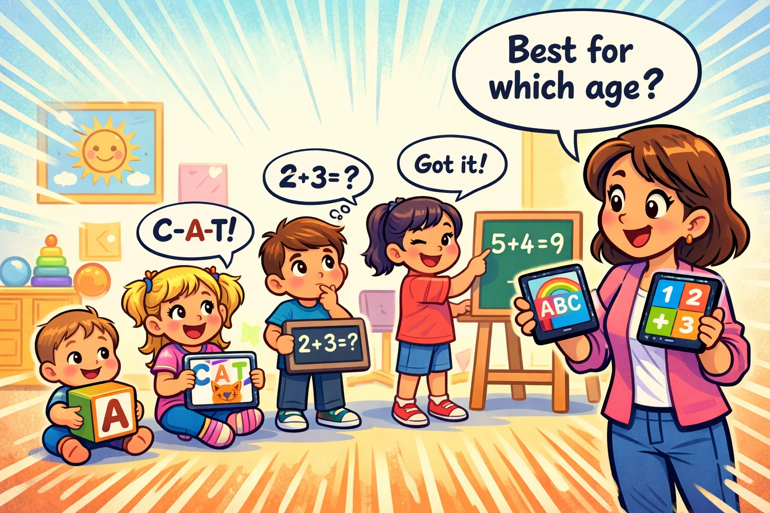 Homer vs ABCmouse age range comparison for different child development stages.
