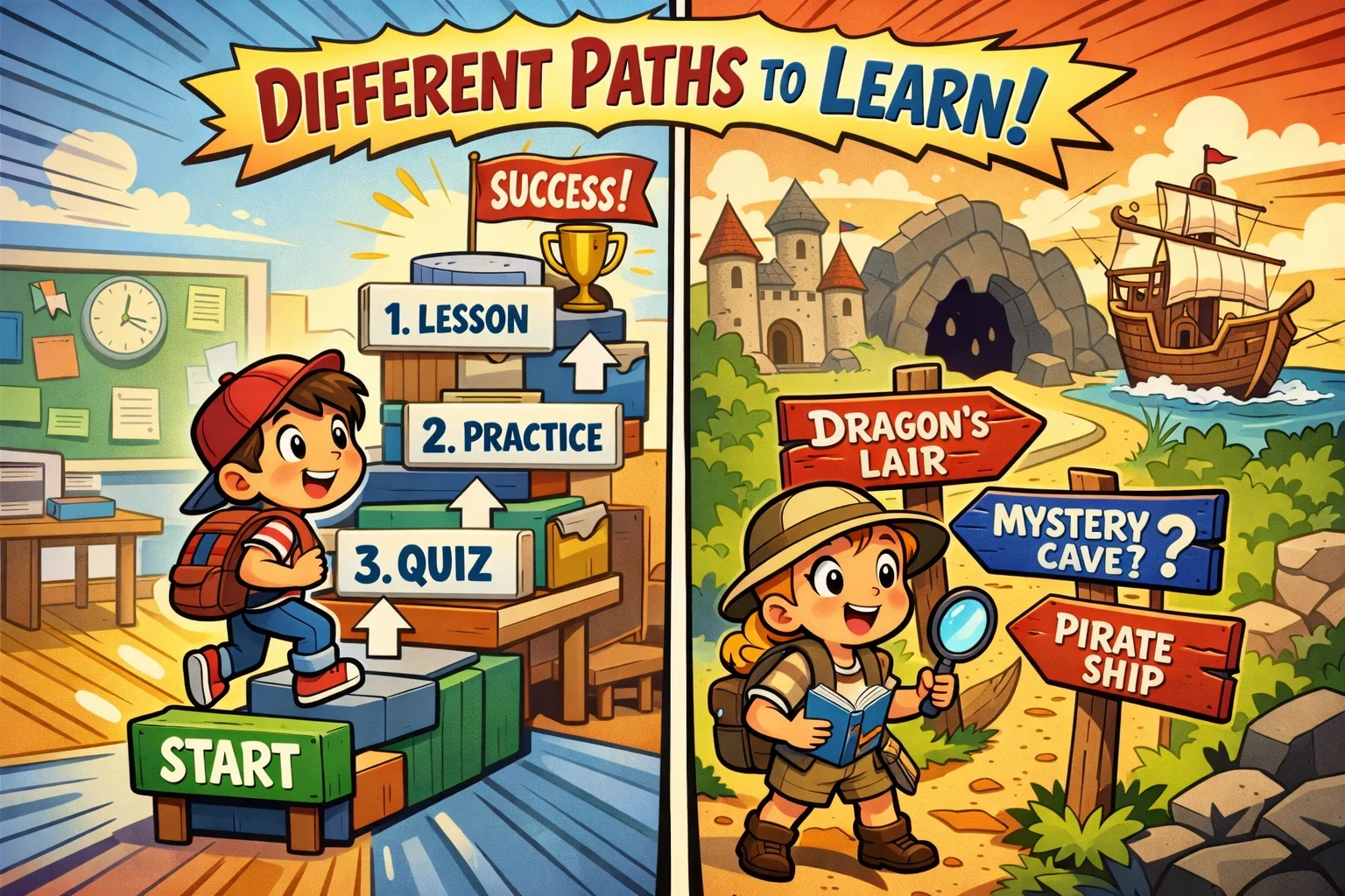 Homer vs ABCmouse side by side overview of learning paths.
