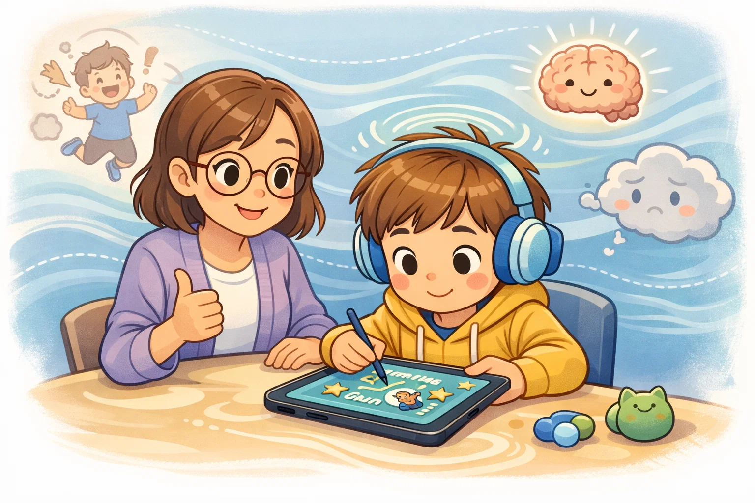 ChomChom app supporting kids with ADHD and anxiety, offering tailored learning experiences.
