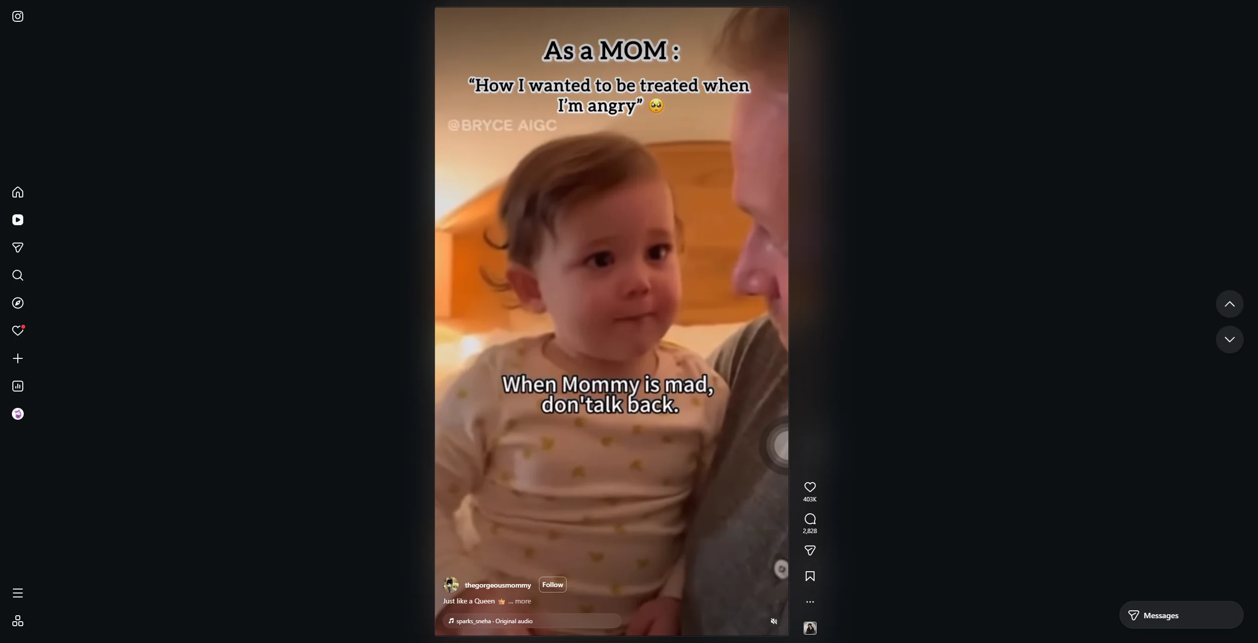 Instagram Reels Web Screenshot.