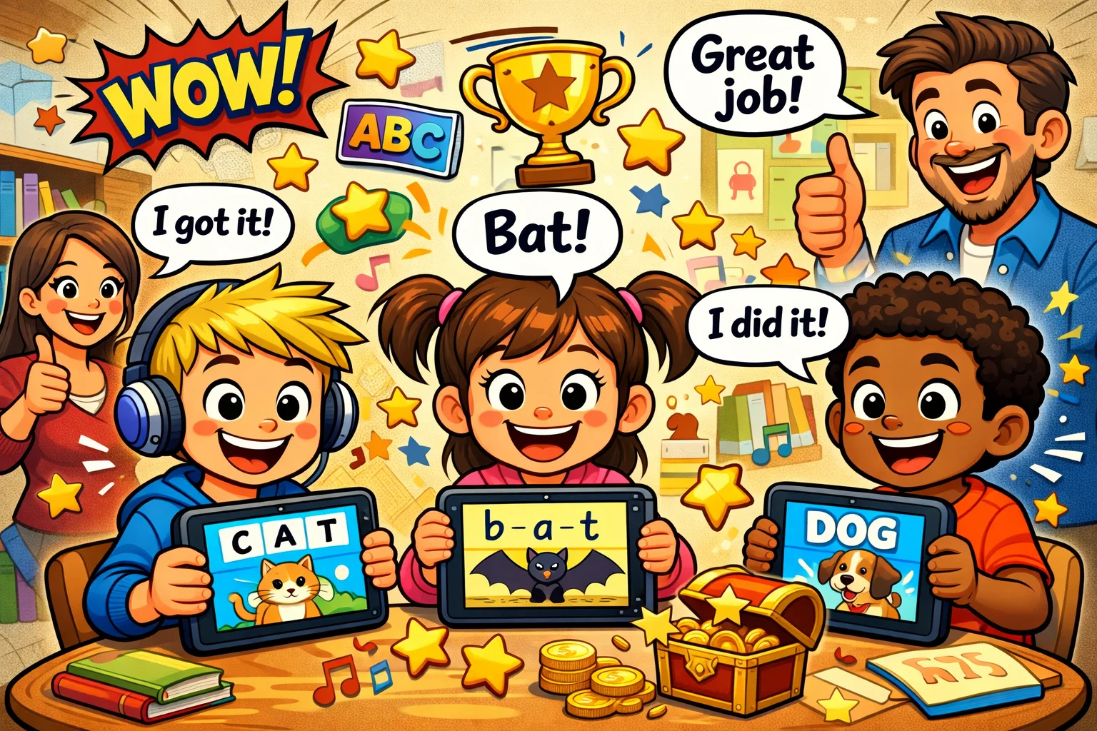  Is Fast Phonics good for kids with children enjoying phonics lessons and rewards.
