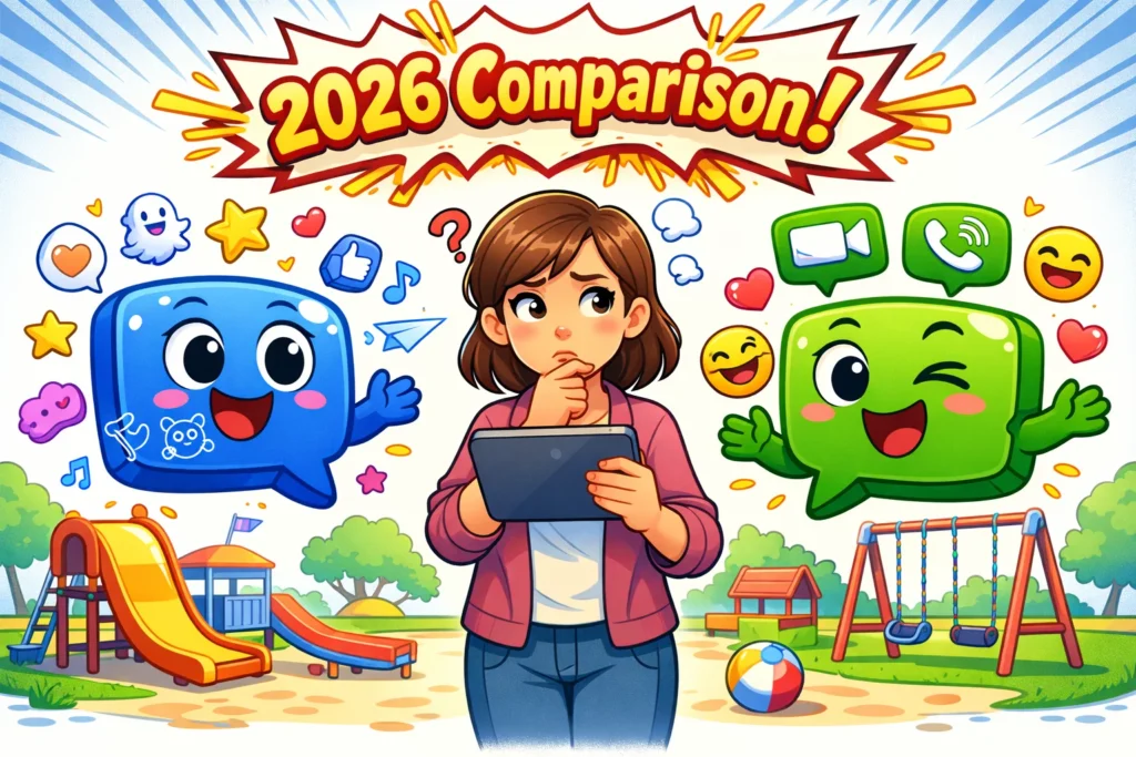 JusTalk Kids vs Messenger Kids comparison 2026 for safe kids messaging apps.