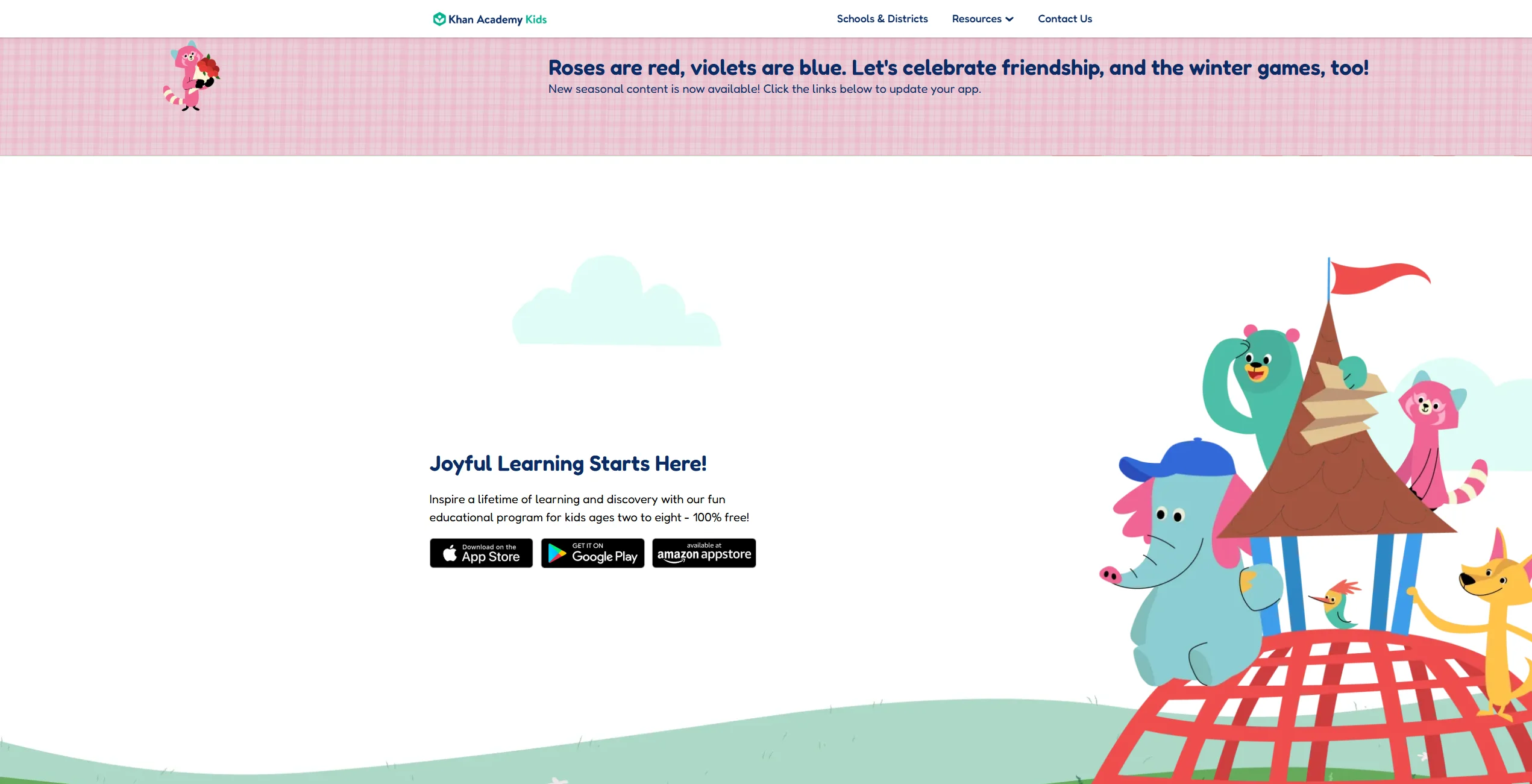Khan Academy Kids Web Screenshot.
