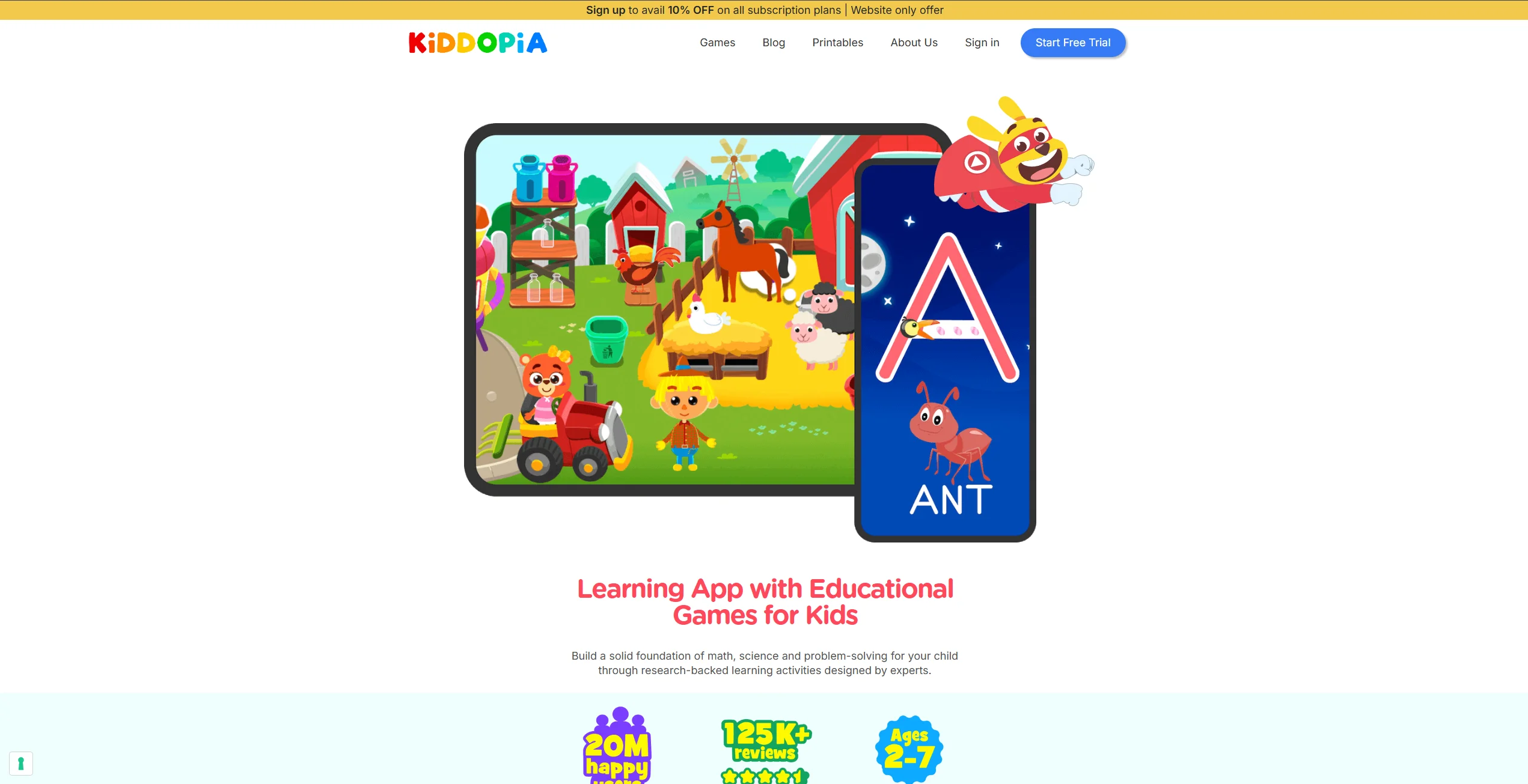 Kiddopia Web Screenshot.
